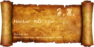 Henter Márta névjegykártya