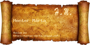 Henter Márta névjegykártya